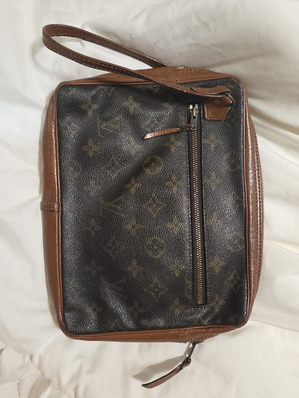 Louis Vuitton Brown Monogram Wristlet Travel Pouch